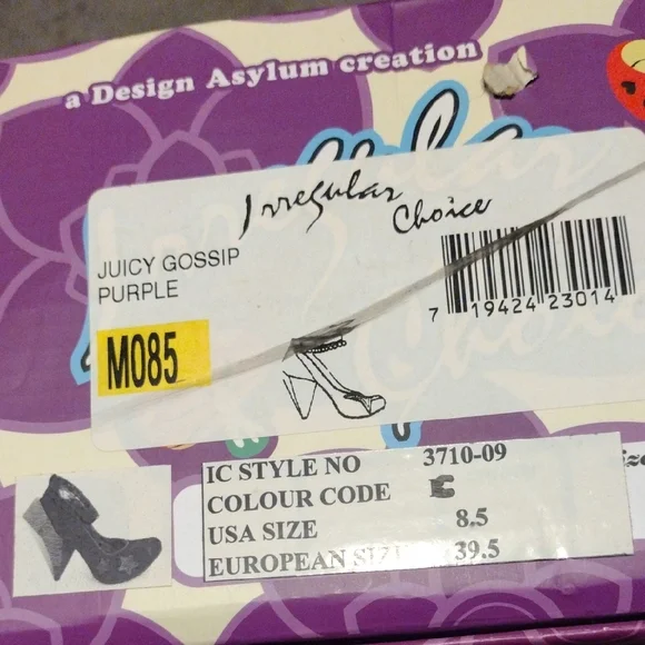 Irregular Choice Burgundy Heels with Silver Stars - Picture 11 of 11